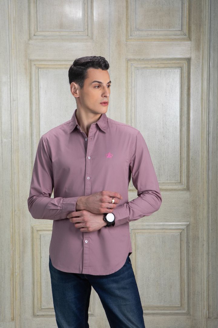 Lavender Mist Lilac Mens Cotton Shirt